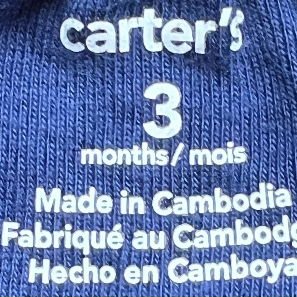 Carter’s Baby Girl Short Sleeve Blue Pink Onesie Romper Dress Outfit. 3 Months.